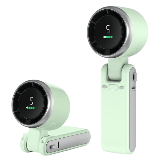 High-Velocity Mini Handheld Fan with 5-Speed Adjustment - Mint Green